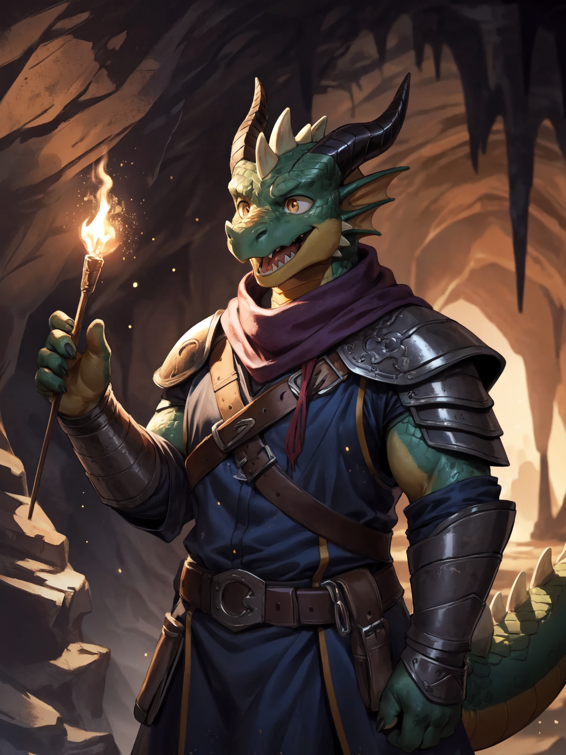 45988-985319154-solo, male, adventurer, (male anthro dragon_1.3), (green body_1.1), yellow belly, (standing_1.3), (kemono_1.2), (cave_1.23), (le.png
